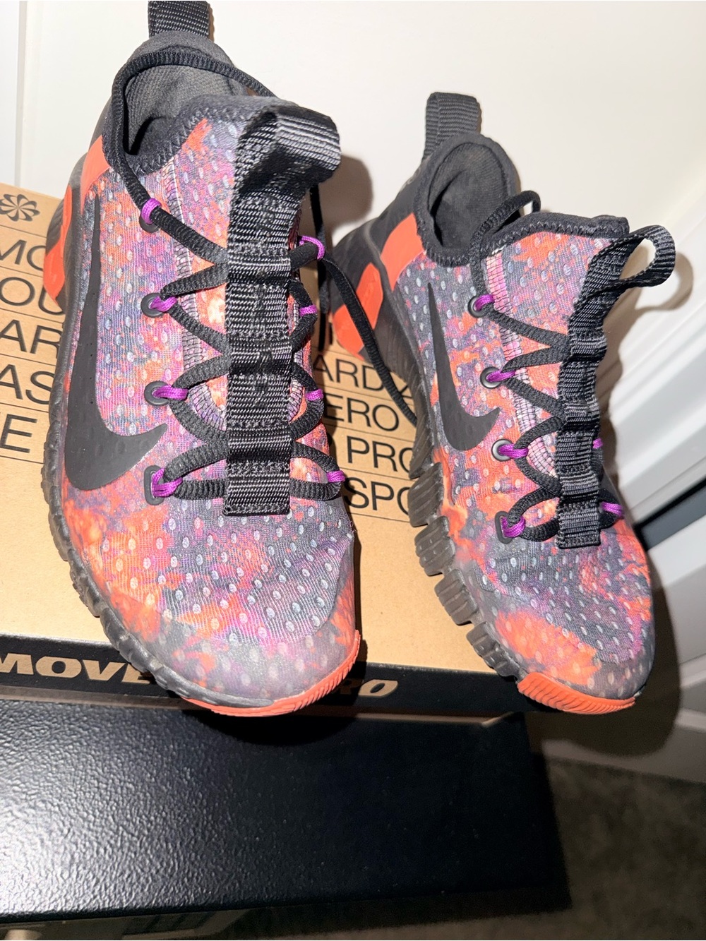 Nike Women’s Black, Orange & Purple Patterned Sneakers